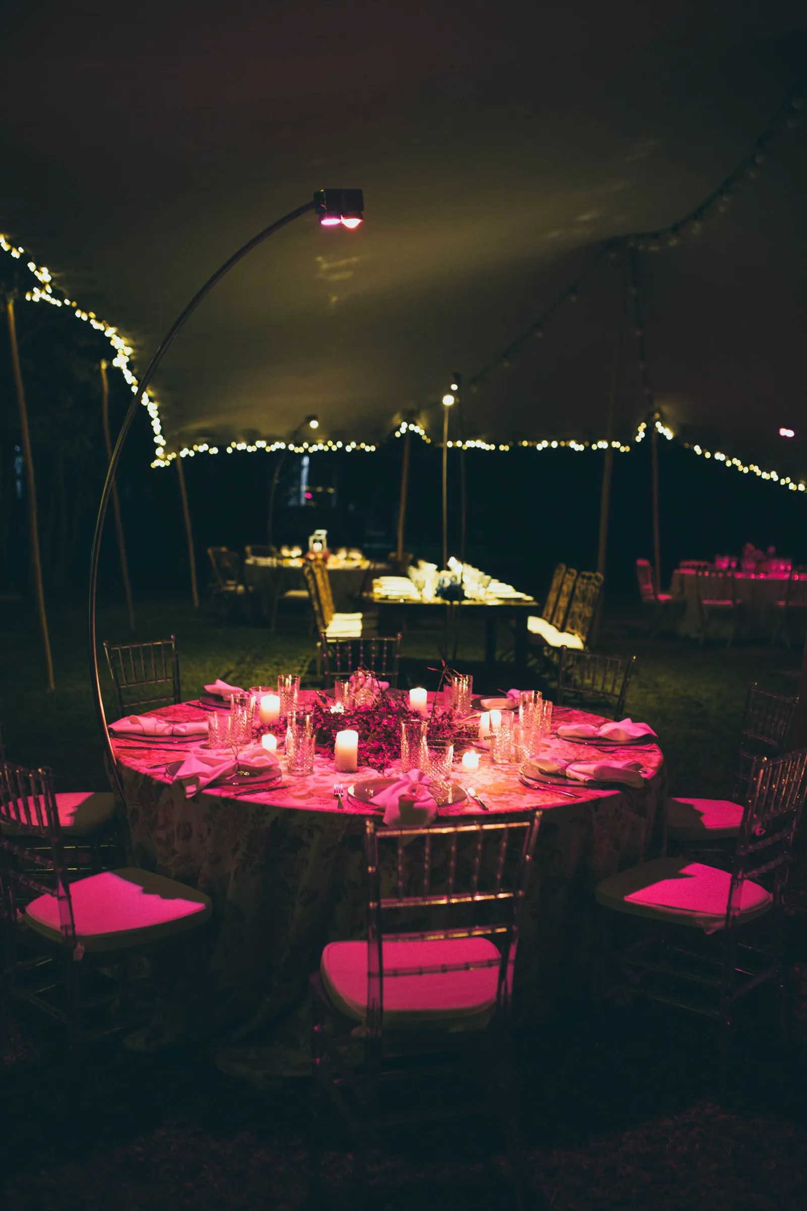 Night event lit by The Balearic Lighthouse